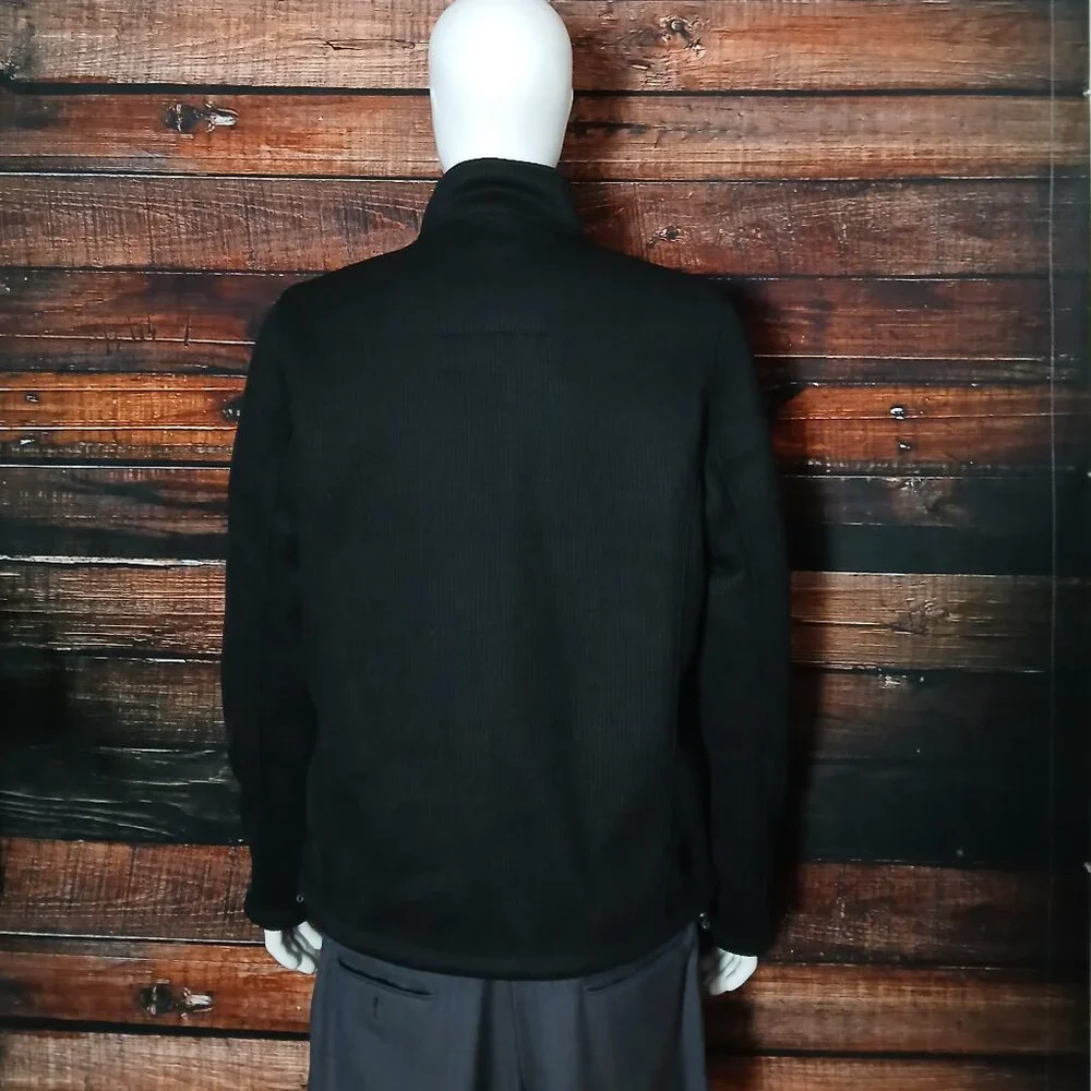 Gerry Jacket Mens M Black Fleece Lined Thick Knit Full Zip Zipped Pockets - Picture 5 of 11